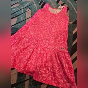 Vineyard Vines Pink Leaf Pattern Kids Dress Girls 4T